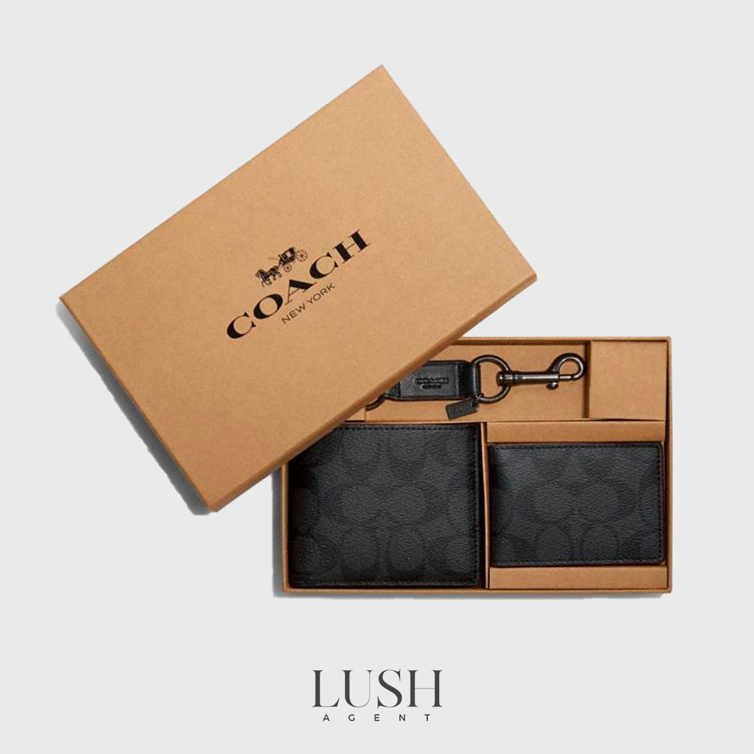 Coach Boxed 3-In-1 Wallet Gift Set In Signature Canvas - LushAgent