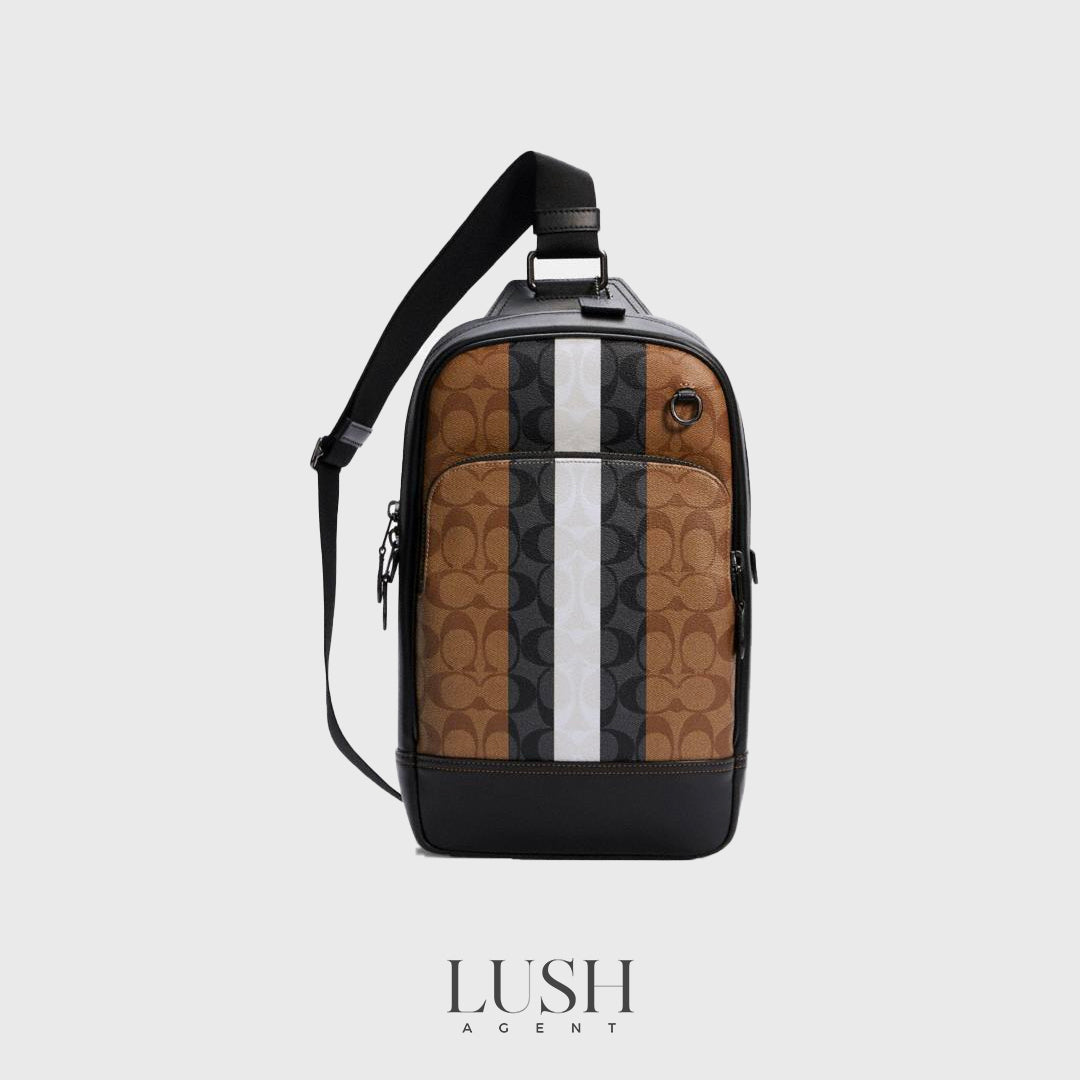 Coach Graham Pack In Signature Canvas With Varsity Stripe - LushAgent
