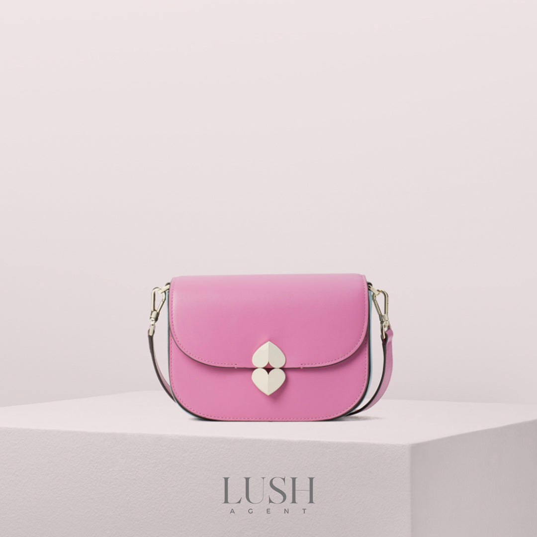 Kate Spade Lula Small Saddle Bag - Ruffled Pansy (pink) - LushAgent
