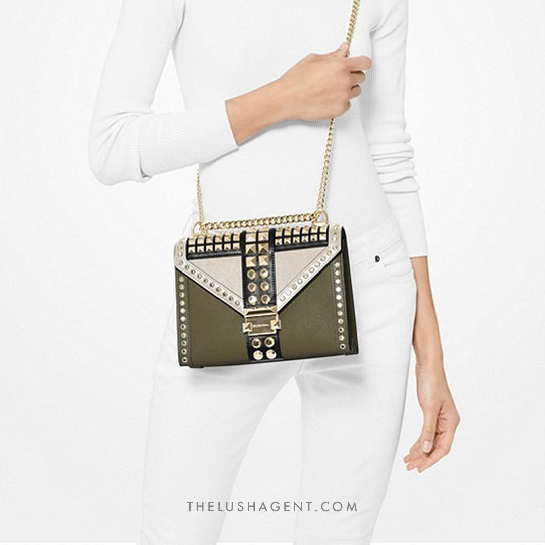 Michael Kors, Bags, Michael Kors Tricolor Studded Whitney Handbag